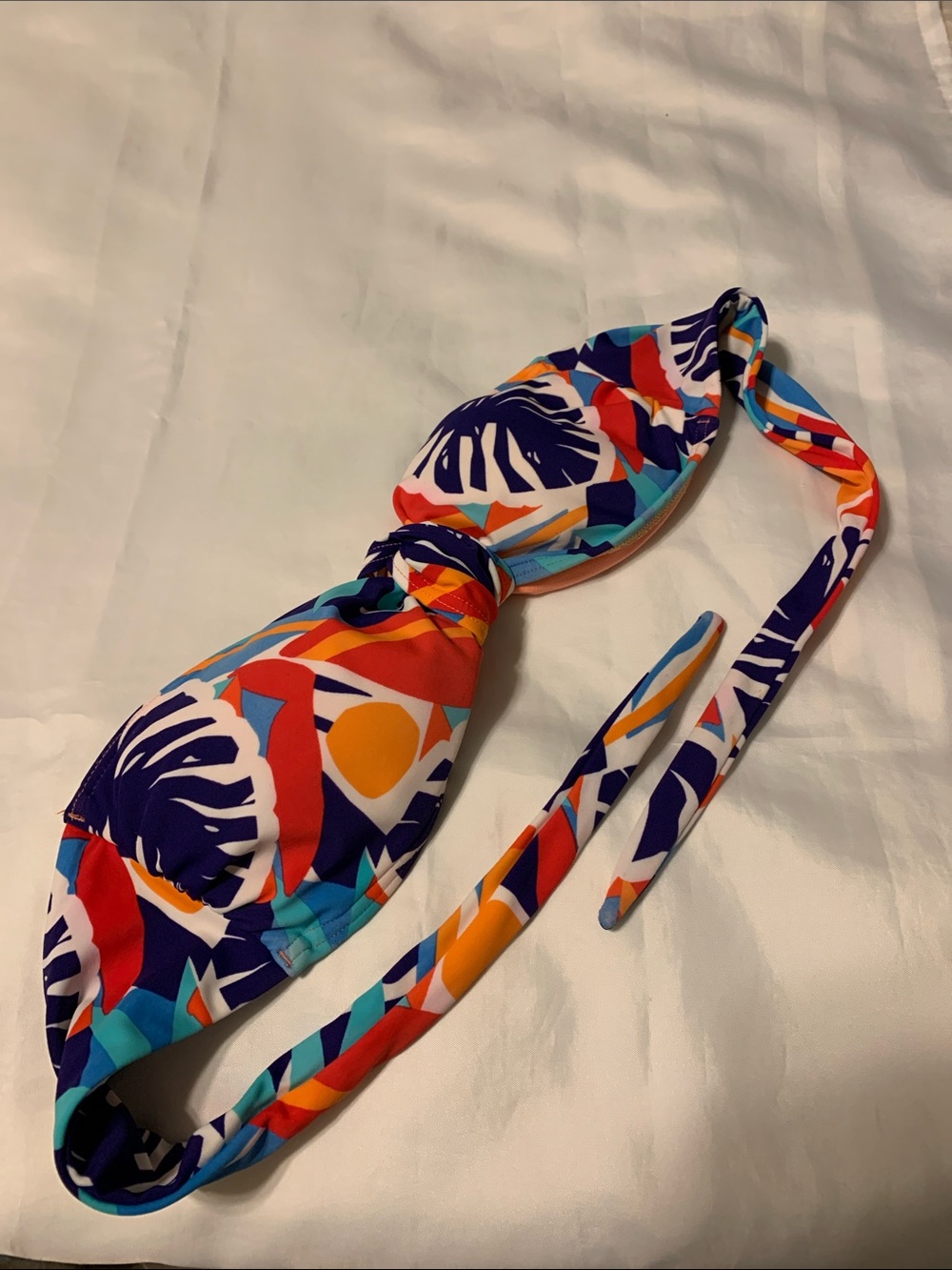 Colorful Tropical Print Bandeau Top